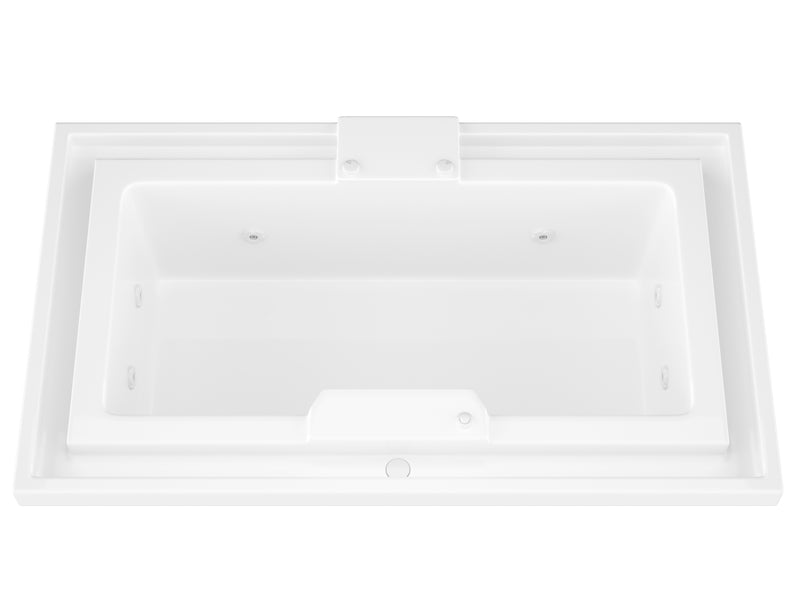 Atlantis Whirlpools Opal Series 78 in. x 46 in. Rectangular Whirlpool Bathtub with Center drain and V-Style Back Jets in Glossy Smooth White