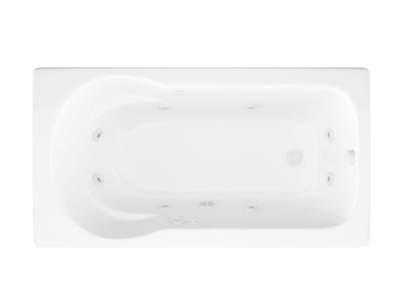 Atlantis Whirlpools Zircon Series 60 in. x 32 in. Rectangular Whirlpool Bathtub with Left Side Drain and V-Style Back Jets in Glossy White
