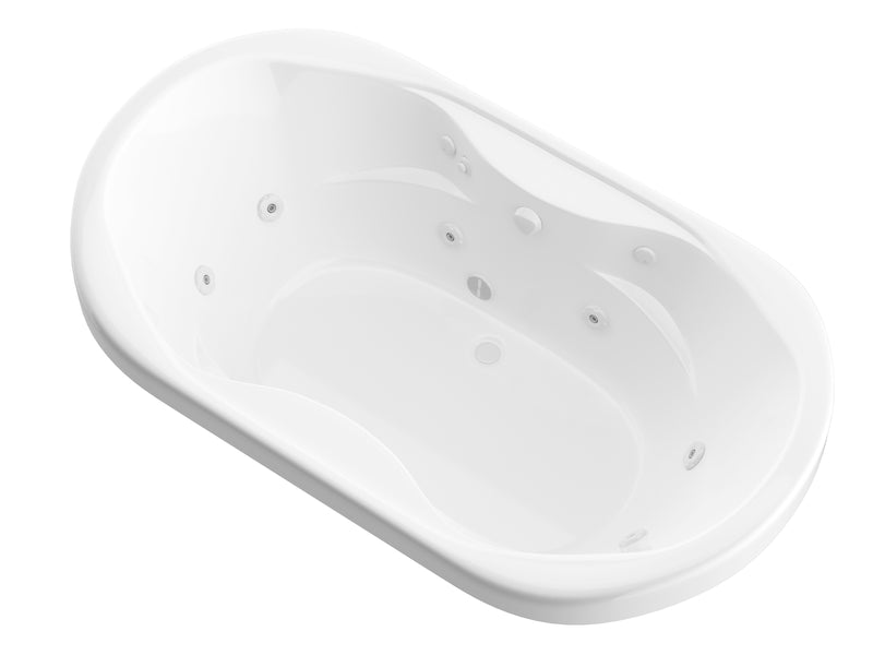 Atlantis Whirlpools Indulgence Waterfall 71 x 41 Rectangular Whirlpool Jetted Bathtub