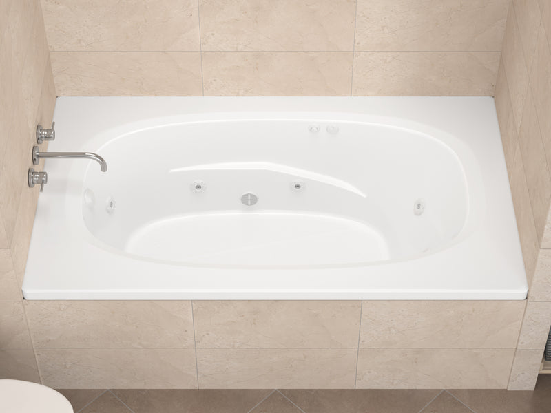 Atlantis Whirlpools Polaris 36 x 66 Rectangular Whirlpool Jetted Bathtub with Reversible Drain