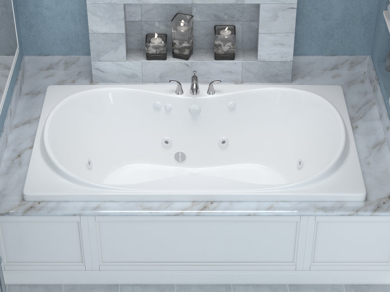 Atlantis Whirlpools Whisper 36 x 72 Rectangular Whirlpool Jetted Bathtub with Reversible Drain