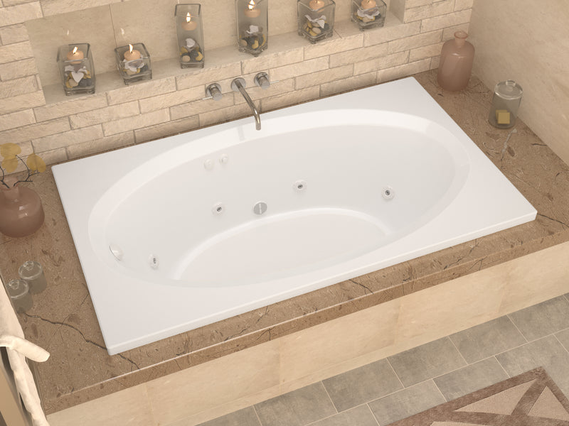 Atlantis Whirlpools Vogue 84 in. x 43 in. Rectangular Whirlpool Bathtub with Left Side Drain and V-Style Back Jets in Glossy White