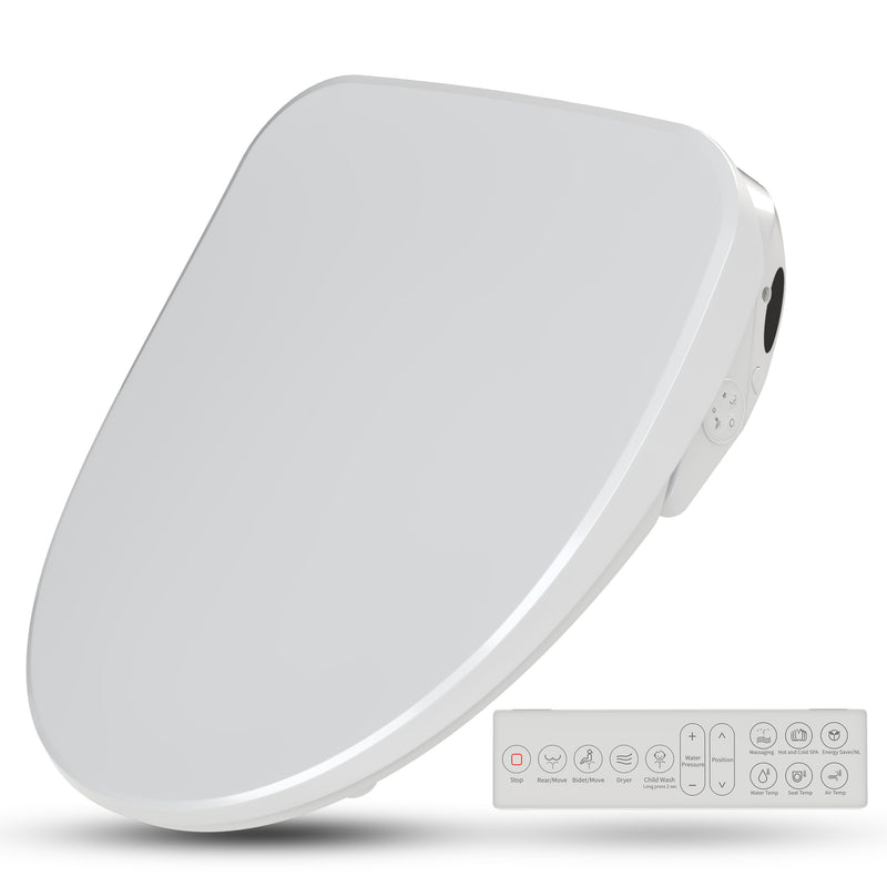 ANZZI Dive Smart Electric Bidet Toilet Seat, Elongated, with Remote Control, Heated Seat, and Deodorizer