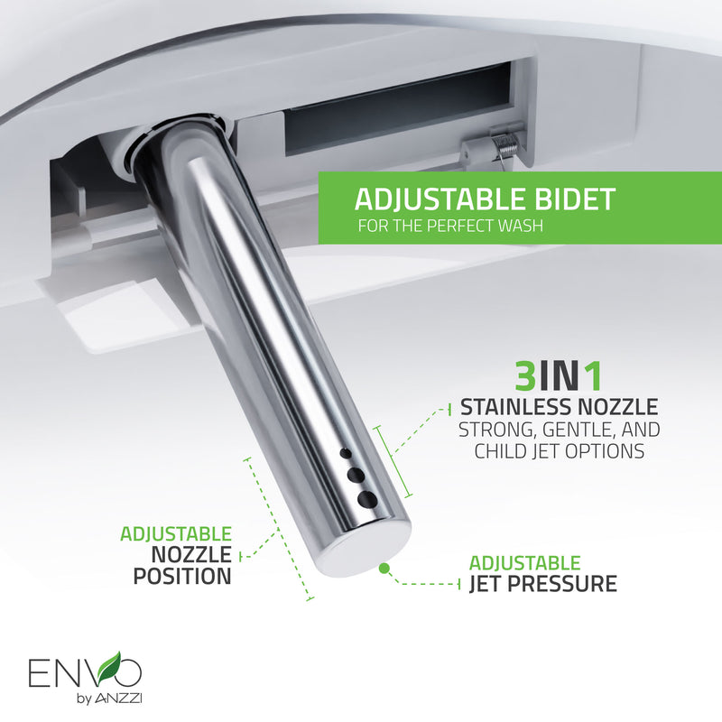 ANZZI ENVO Aura Elongated 1.28 GPF Smart Bidet Toilet with Remote Control, Auto Flush, and Heated Seat
