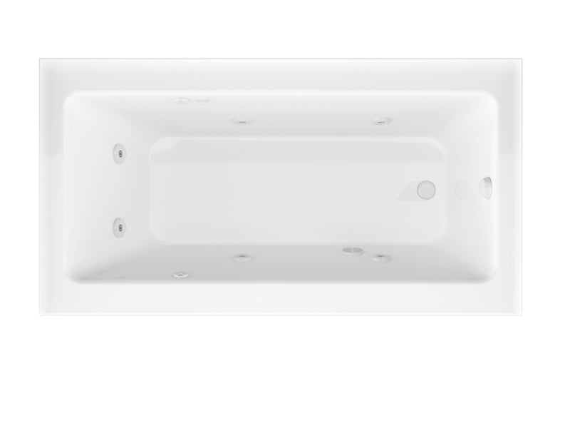 Atlantis Whirlpools Soho Amber 60 in. x 30 in. Rectangular Whirlpool Bathtub with Left Side Drain and V-Style Back Jets in Glossy White