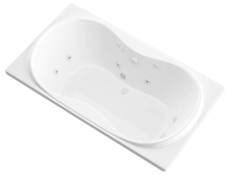 Atlantis Whirlpools Whisper 36 x 72 Rectangular Whirlpool Jetted Bathtub with Reversible Drain