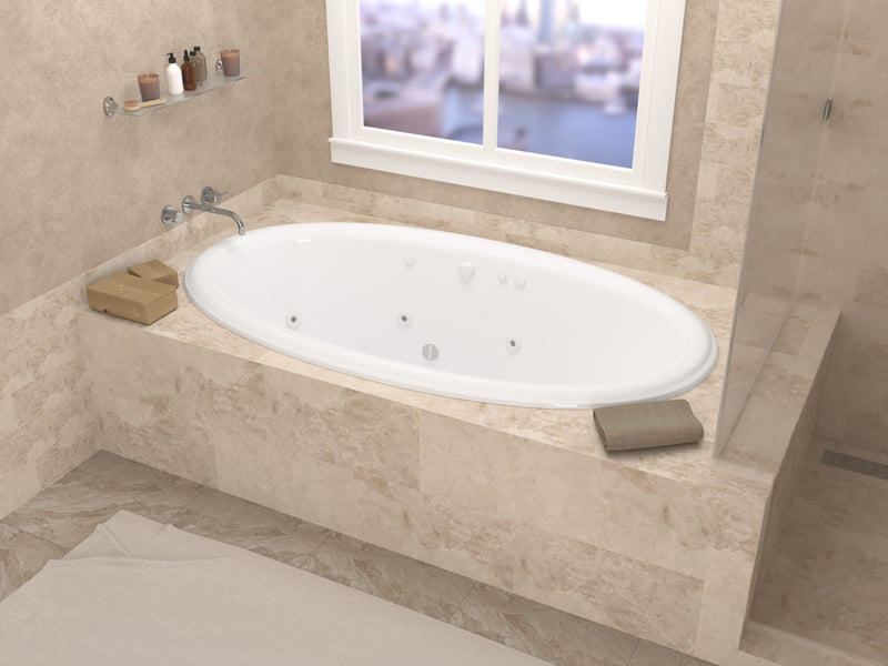 Atlantis Whirlpools Petite 44 x 78 Oval Whirlpool Jetted Bathtub
