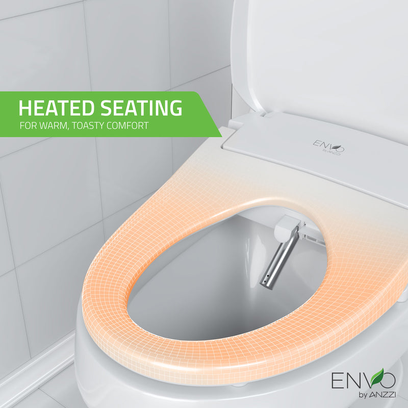 ANZZI Dive Smart Electric Bidet Toilet Seat, Elongated, with Remote Control, Heated Seat, and Deodorizer