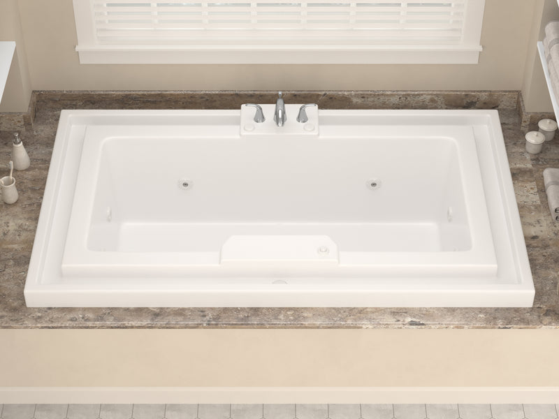 Atlantis Whirlpools Opal Series 78 in. x 46 in. Rectangular Whirlpool Bathtub with Center drain and V-Style Back Jets in Glossy Smooth White