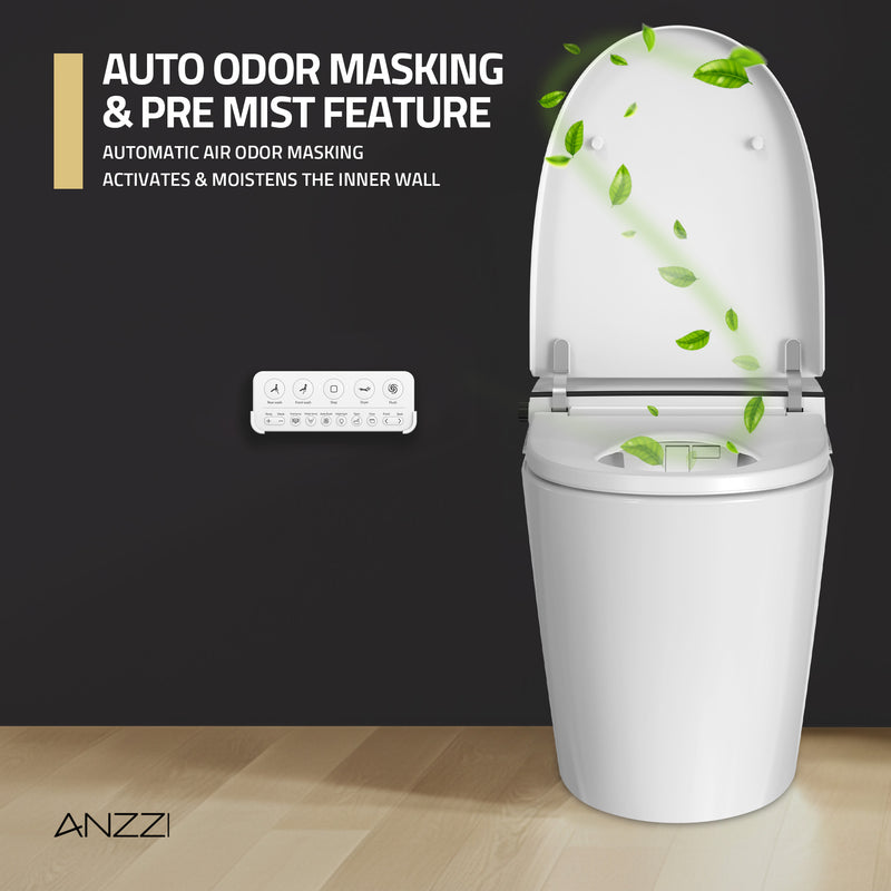 ANZZI Juno 26 in. Smart Toilet and Bidet Set with Heated Seat, Front & Rear Wash, and Foot Sensor