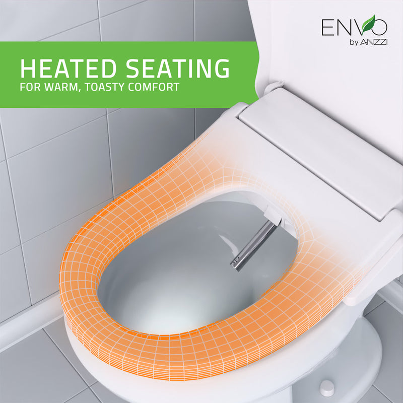 ANZZI Electric Bidet Seat with Heated Seat, Warm Water Wash, Air Dryer, and Wireless Remote