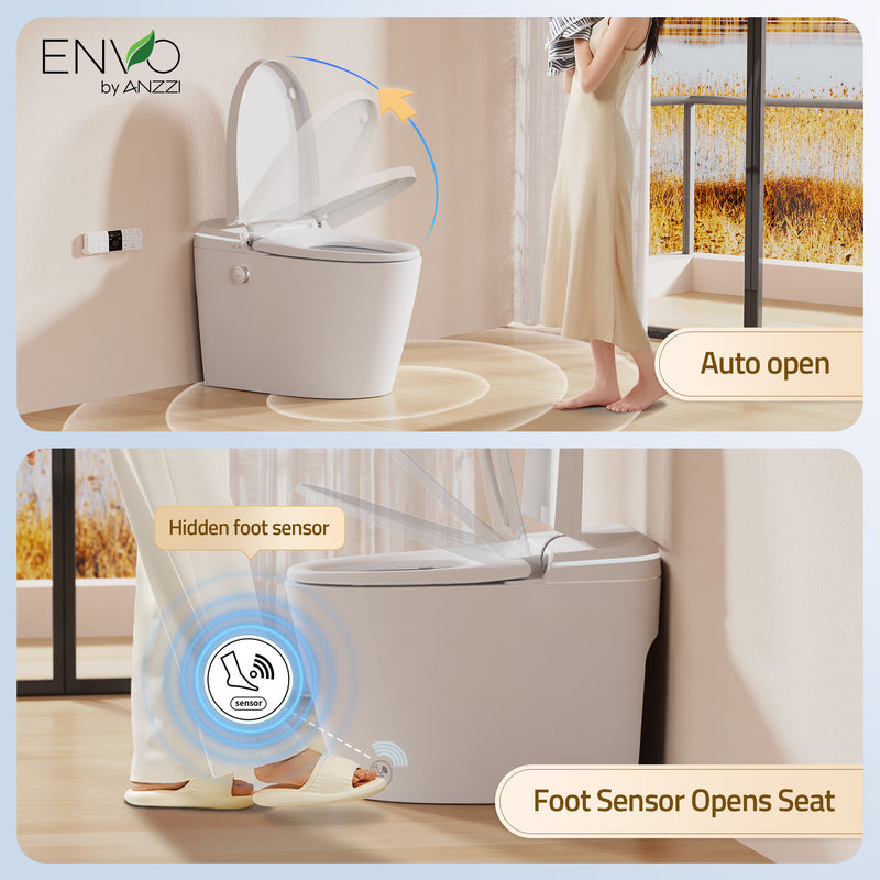 ANZZI ENVO Dia Series 1.28 GPF Smart Bidet Toilet with Auto Open, Dual Flush, and Heated Seat