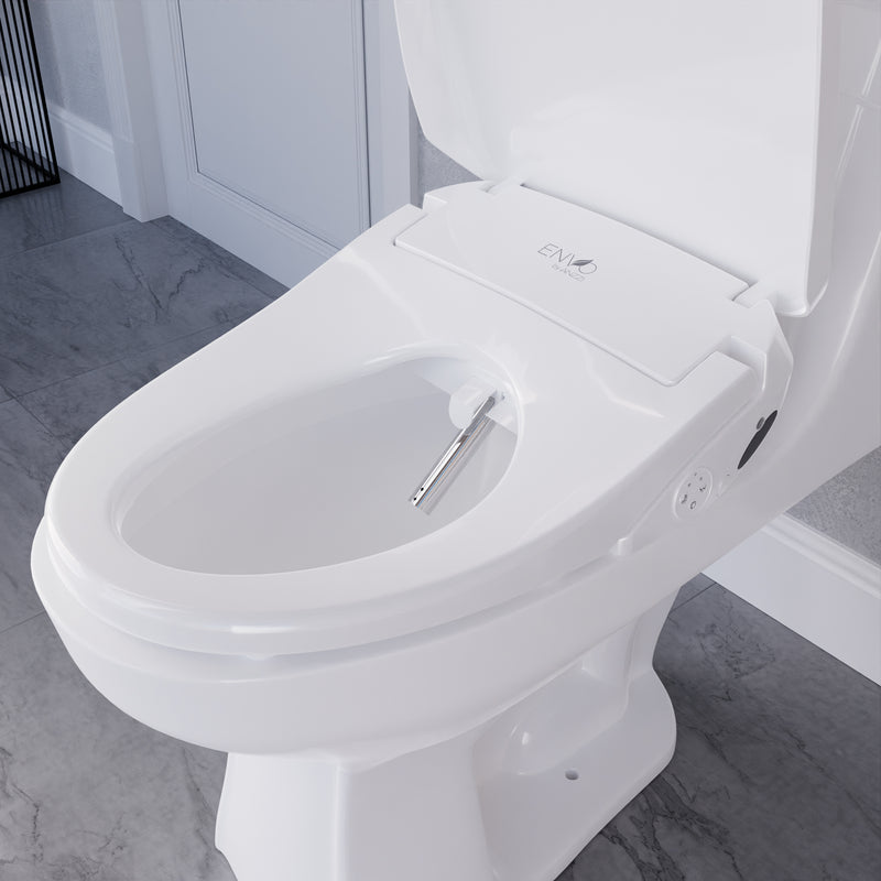 ANZZI Dive Smart Electric Bidet Toilet Seat, Elongated, with Remote Control, Heated Seat, and Deodorizer