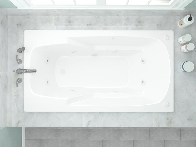 Atlantis Whirlpools Eros 36 x 72 Rectangular Whirlpool Jetted Bathtub with Reversible Drain