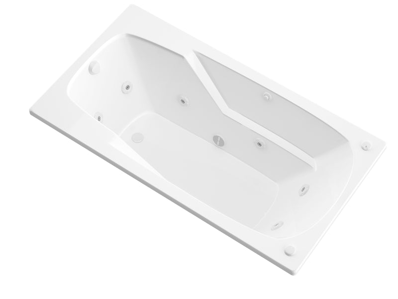 Atlantis Whirlpools Eros 32 x 60 Rectangular Whirlpool Bathtub with Left Side Drain and V-Style Back Jets in Glossy White