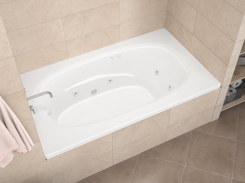 Atlantis Whirlpools Polaris 72 in. x 36 in. Rectangular Whirlpool Bathtub with V-Style Back Jets in Glossy White