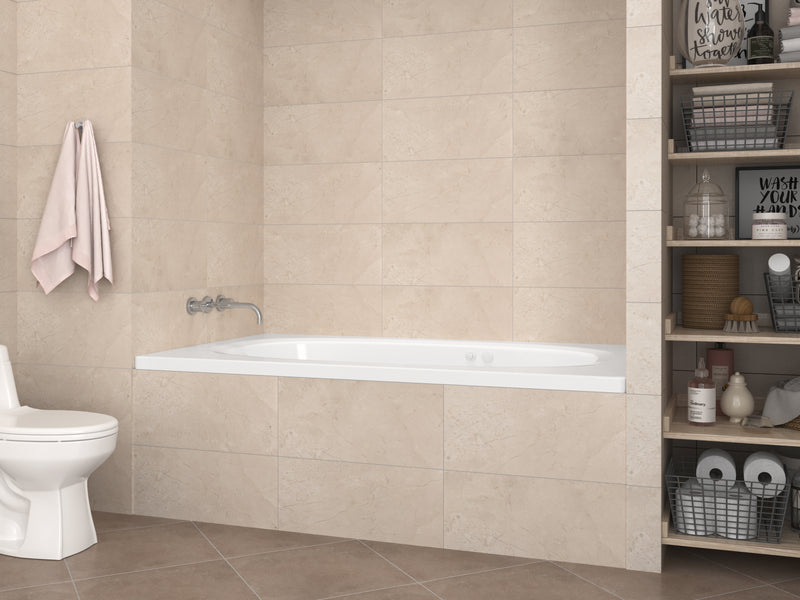 Atlantis Whirlpools Polaris 36 x 66 Rectangular Whirlpool Jetted Bathtub with Reversible Drain
