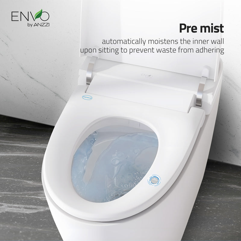 ANZZI ENVO Dia Series 1.28 GPF Smart Bidet Toilet with Auto Open, Dual Flush, and Heated Seat