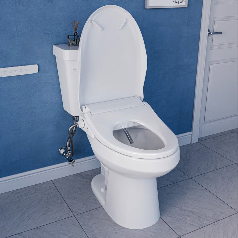 ANZZI Electric Bidet Seat with Auto Lid, Heated Seat, Warm Water Wash, and Classic Remote