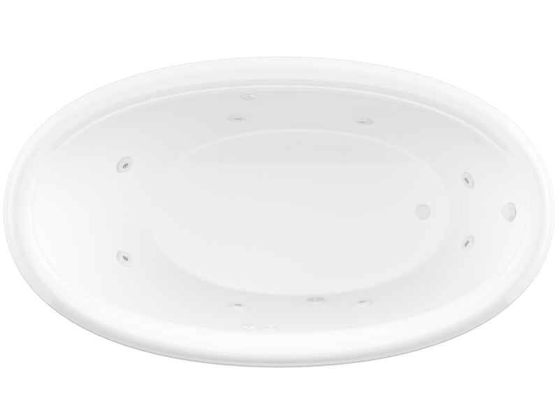 Topaz Series 70 in. x 42 in. Oval Whirlpool Bathtub